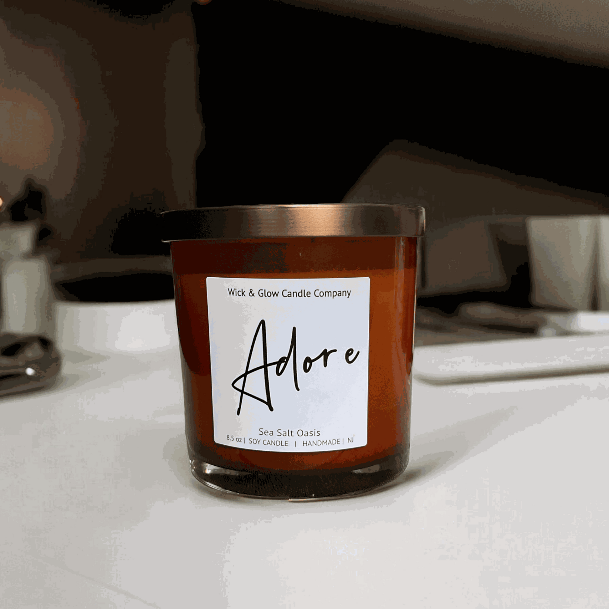 Adore – Sea Salt + Cardamom Luxury Scented Candle