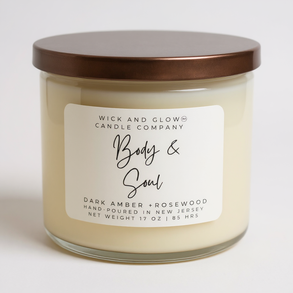 Body and Soul | Dark Amber & Rosewood Luxury Soy Candle