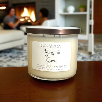 Body and Soul | Dark Amber & Rosewood Luxury Soy Candle