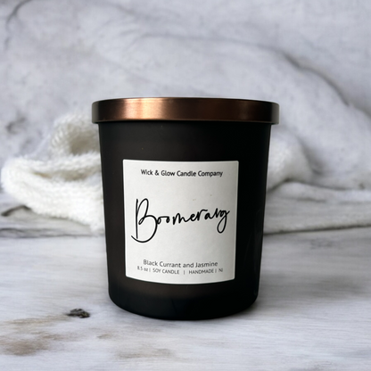 Boomerang-Black Currant and Jasmine Luxury Scented Candle