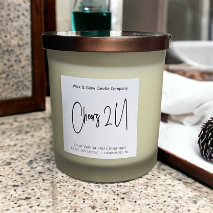 Cheers 2 U | Luxury Soy Candle – Cinnamon & Vanilla