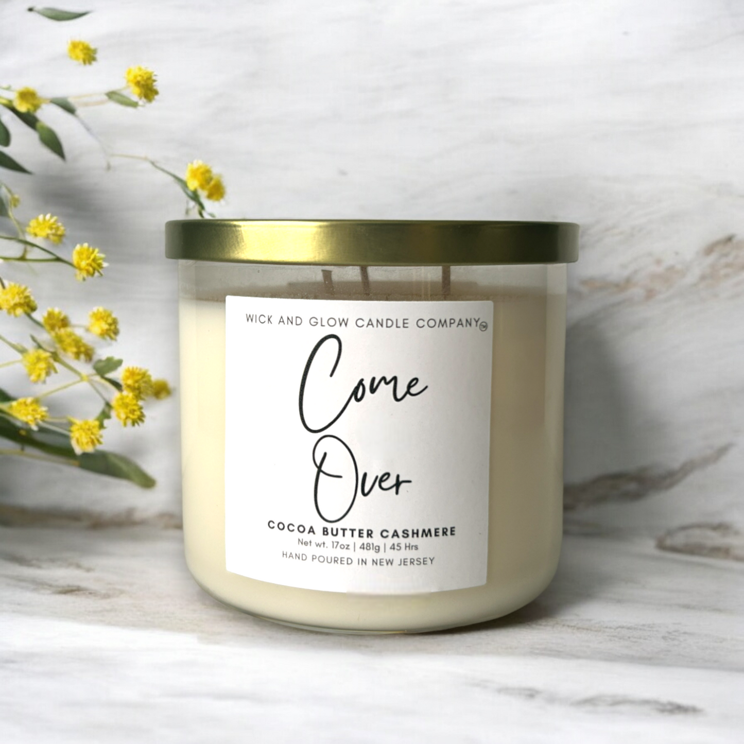 Come Over | Luxury Soy Wax Candle – Cocoa Butter, Vanilla & Musk | 3-Wick Candle