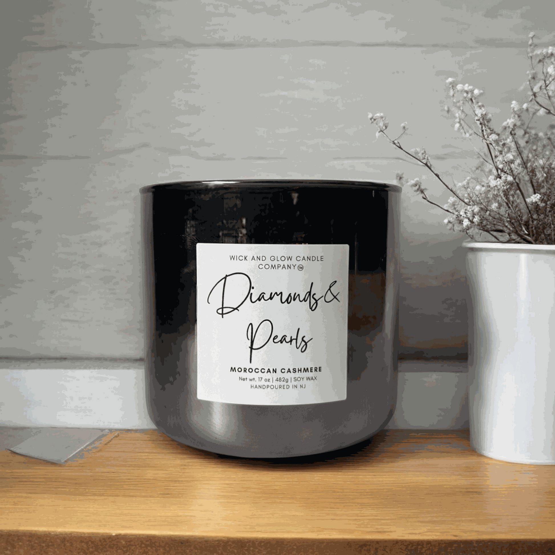 Diamonds & Pearls | Luxury Soy Wax Candle – Moroccan Cashmere