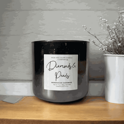 Diamonds & Pearls | Luxury Soy Wax Candle – Moroccan Cashmere