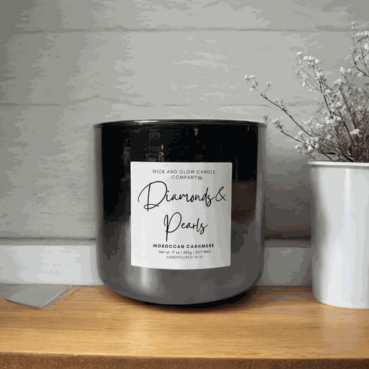 Diamonds & Pearls | Luxury Soy Wax Candle – Moroccan Cashmere