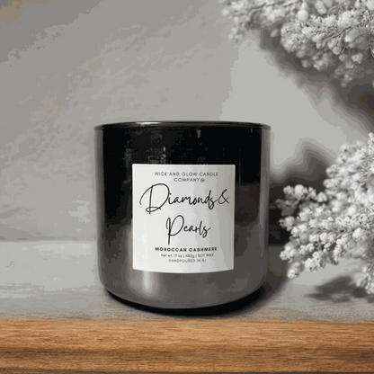 Diamonds & Pearls | Luxury Soy Wax Candle – Moroccan Cashmere