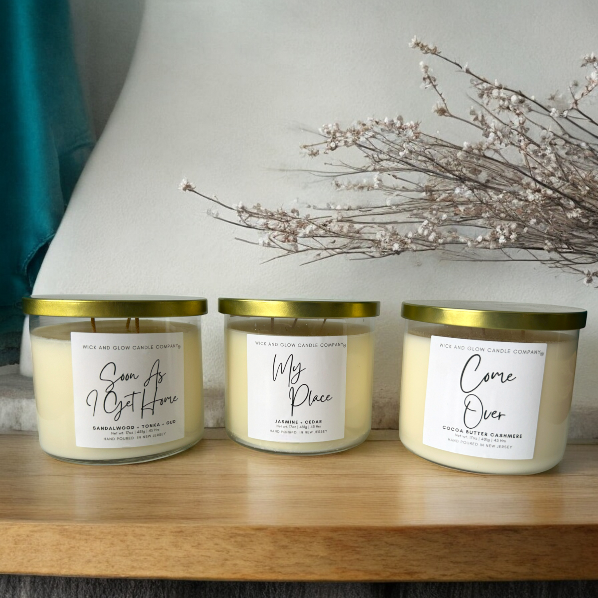 Soon As I Get Home | Luxury Soy Wax Candle – Sandalwood, Oud & Tonka | 3-Wick Candle