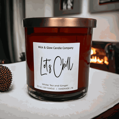 Let’s Chill | Luxury Soy Wax Candle – White Tea & Ginger