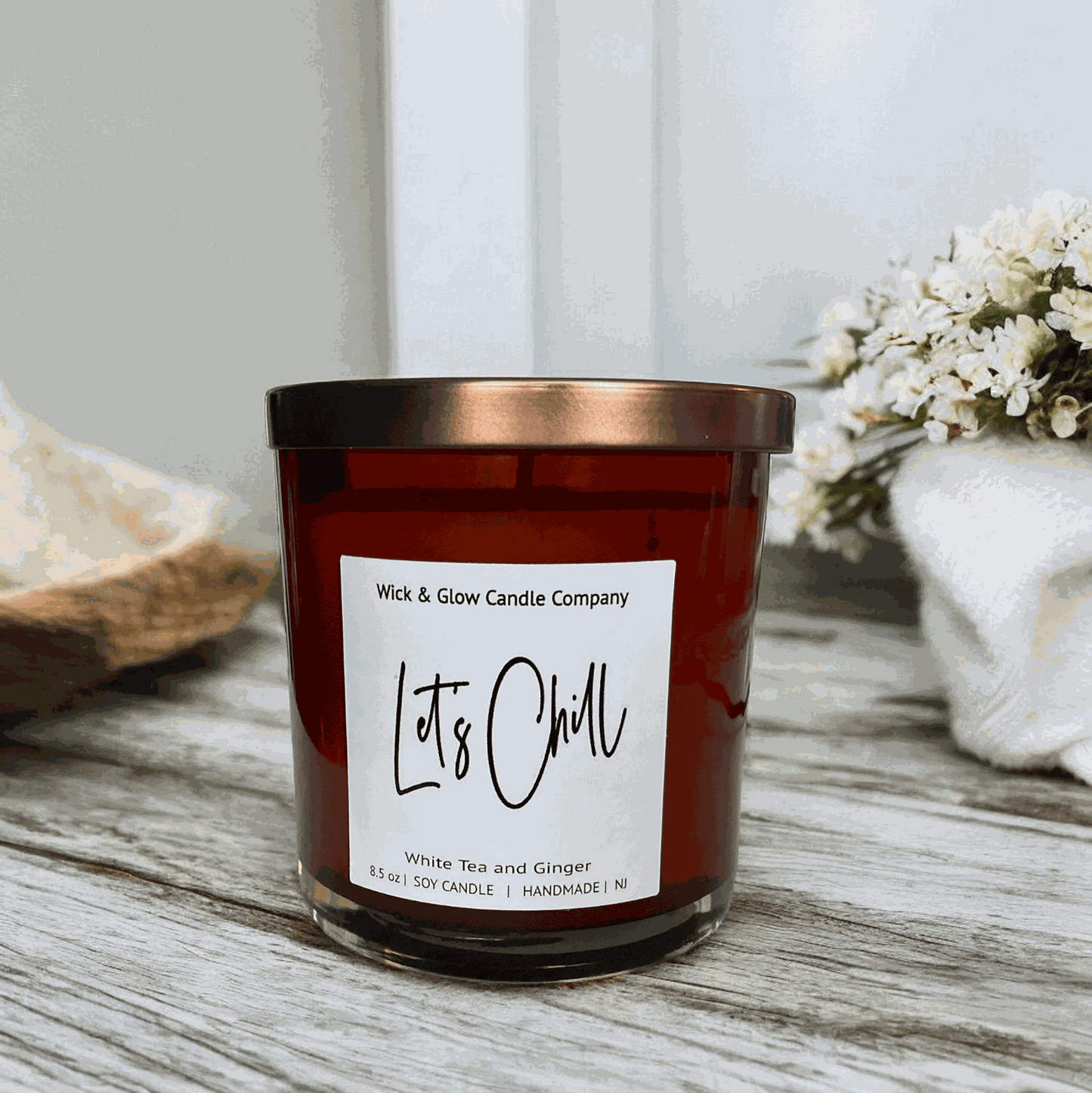 Let’s Chill | Luxury Soy Wax Candle – White Tea & Ginger