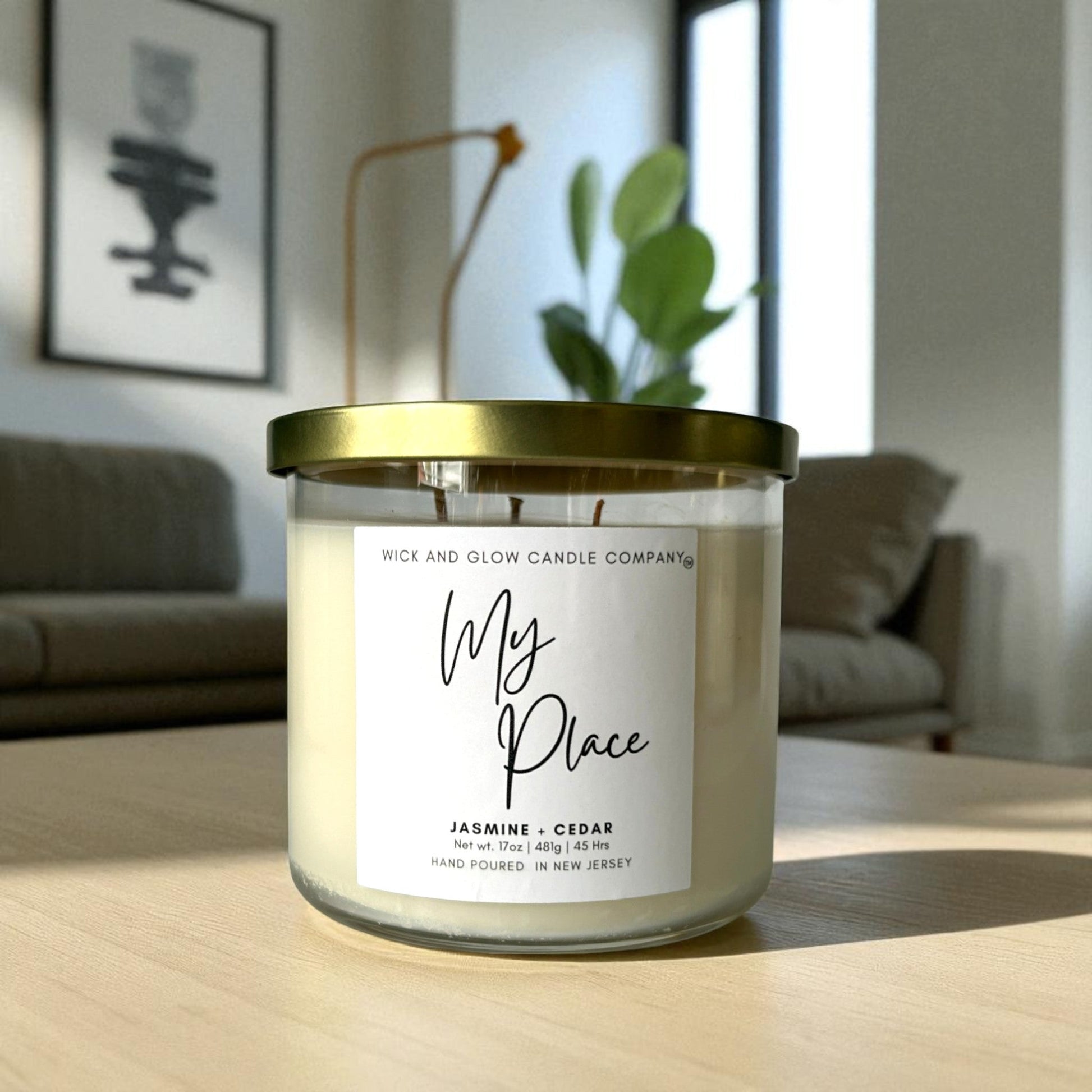 My Place | Luxury Soy Wax Candle – Jasmine, Cedarwood & Musk