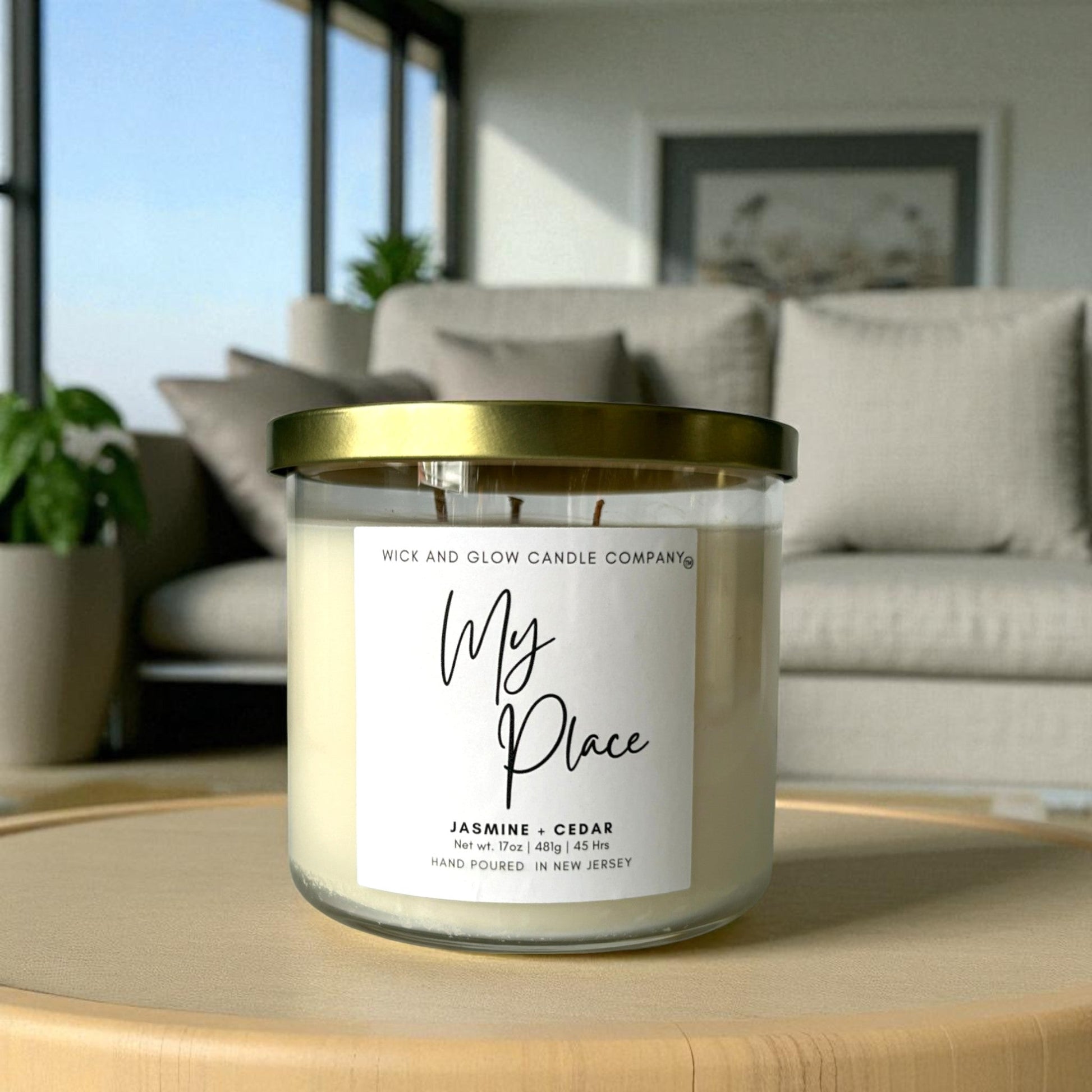 My Place | Luxury Soy Wax Candle – Jasmine, Cedarwood & Musk