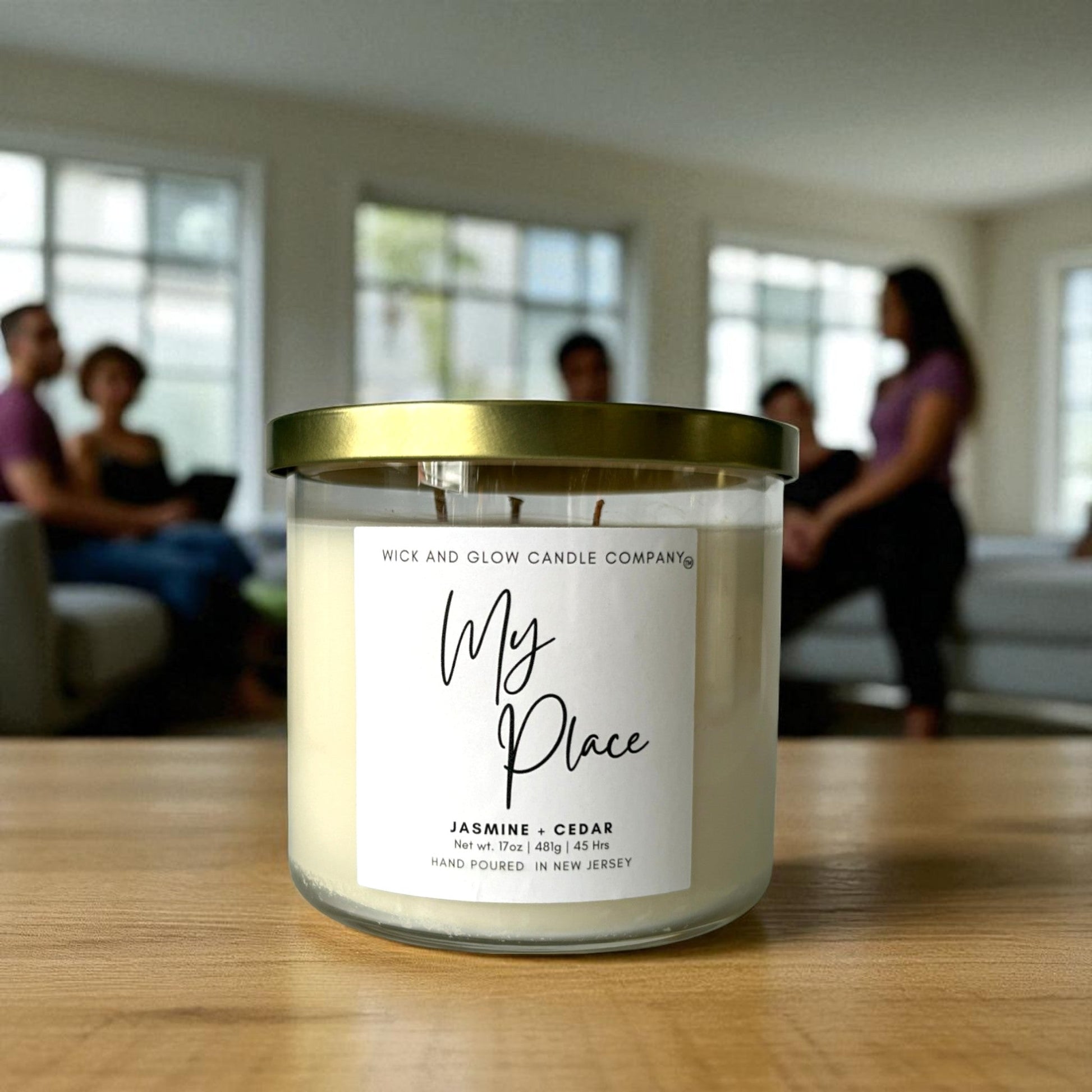 My Place | Luxury Soy Wax Candle – Jasmine, Cedarwood & Musk