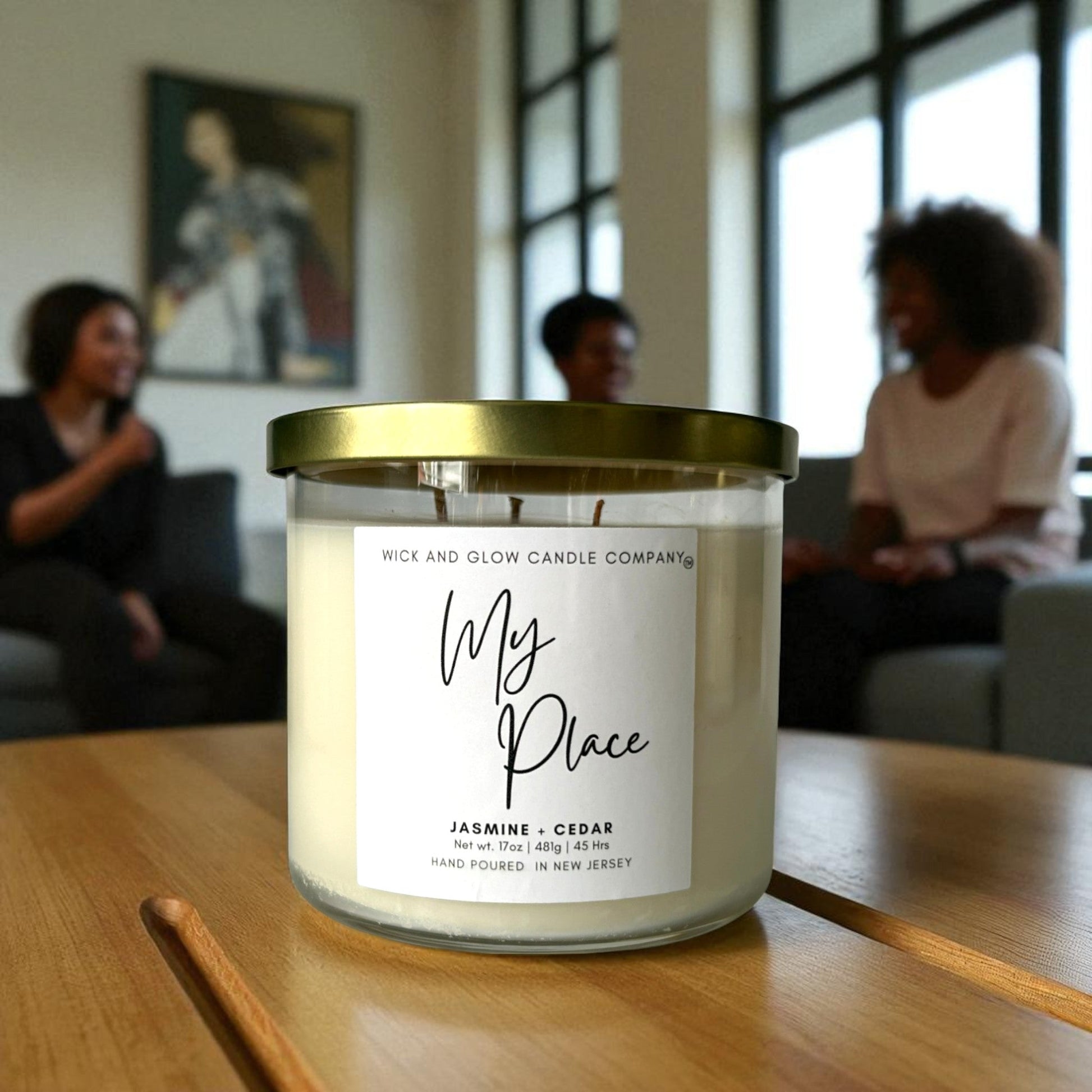 My Place | Luxury Soy Wax Candle – Jasmine, Cedarwood & Musk