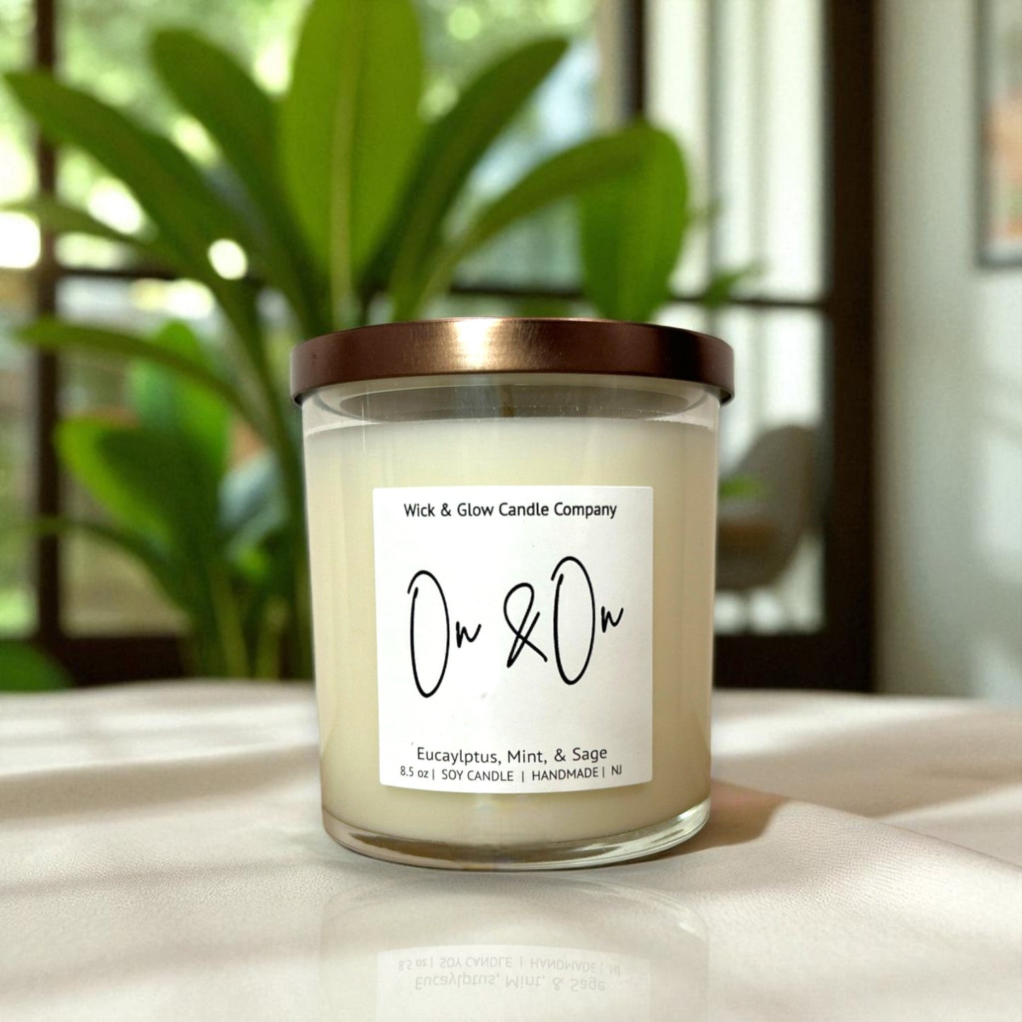 On and On | Luxury Soy Wax Candle – Eucalyptus & Mint