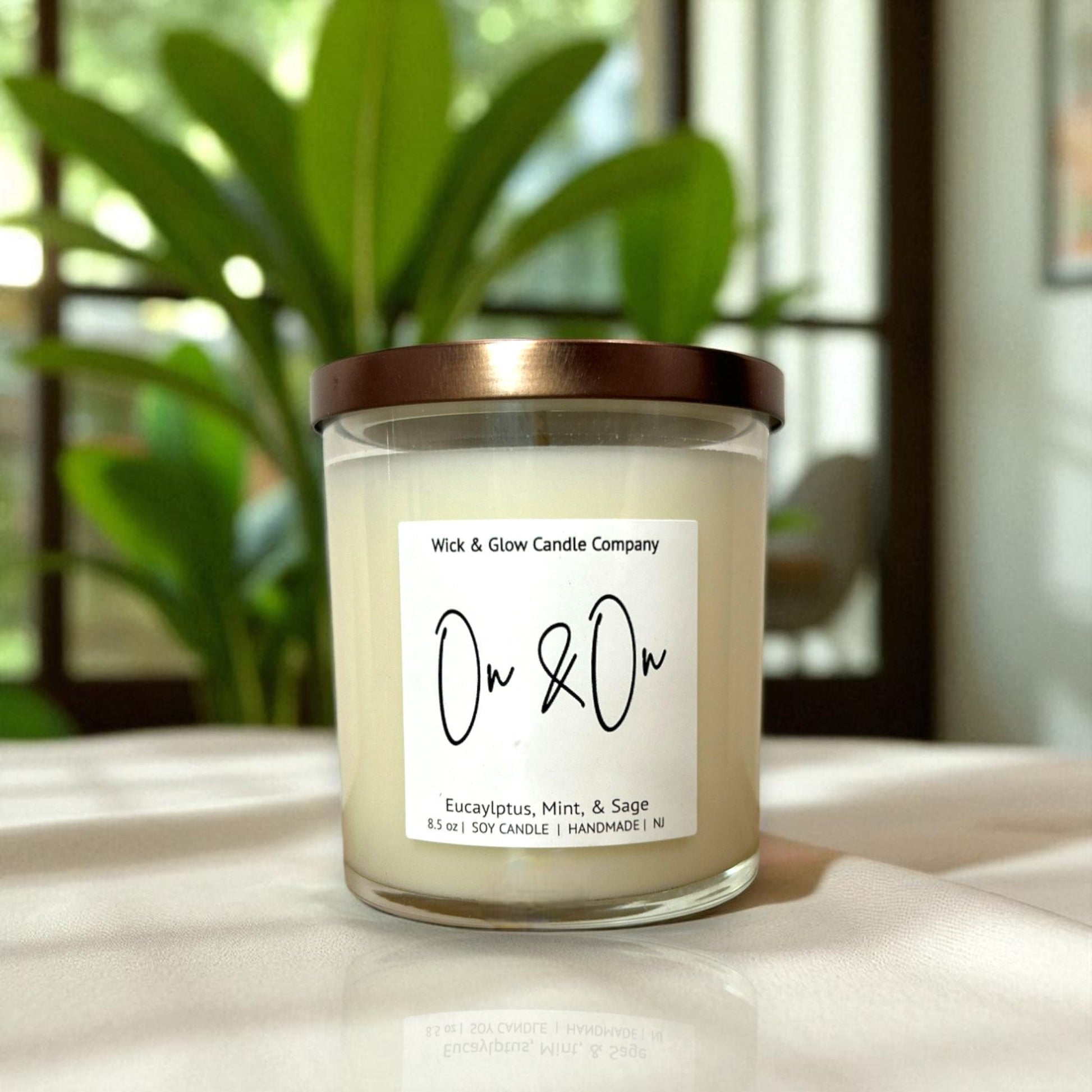 On and On | Luxury Soy Wax Candle – Eucalyptus & Mint