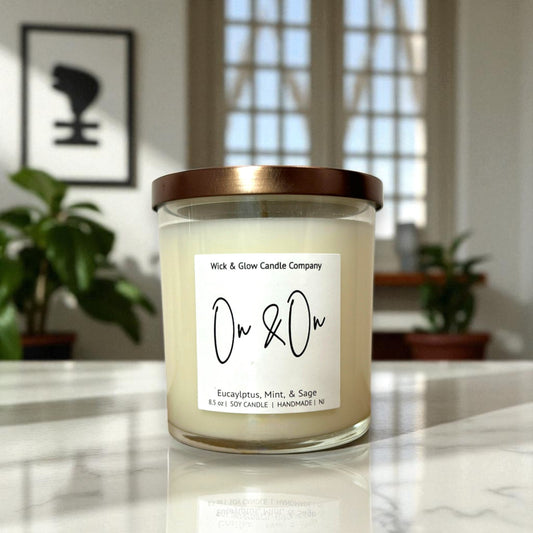 On and On | Luxury Soy Wax Candle – Eucalyptus & Mint
