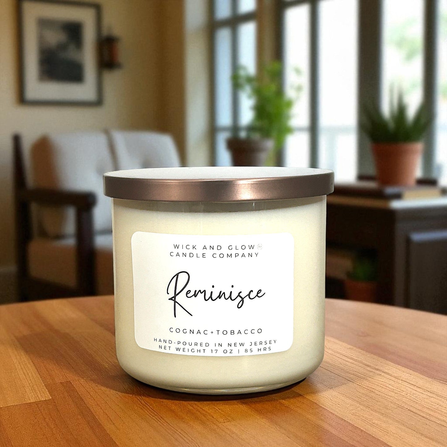 Reminisce | Luxury Soy Wax Candle – Cognac & Tobacco