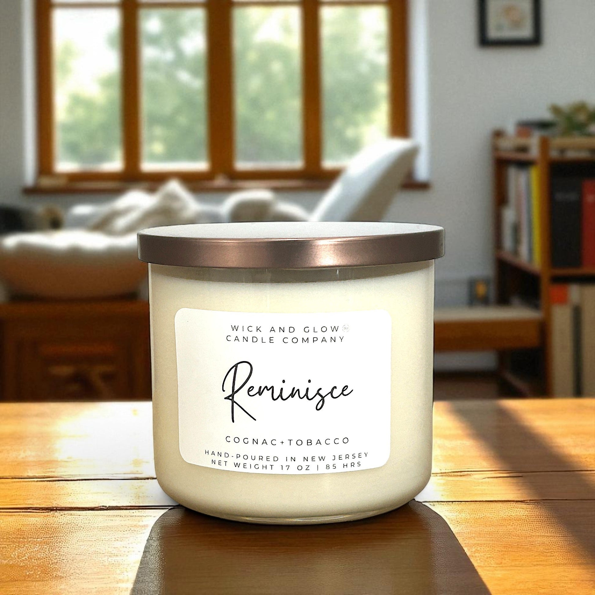 Reminisce | Luxury Soy Wax Candle – Cognac & Tobacco