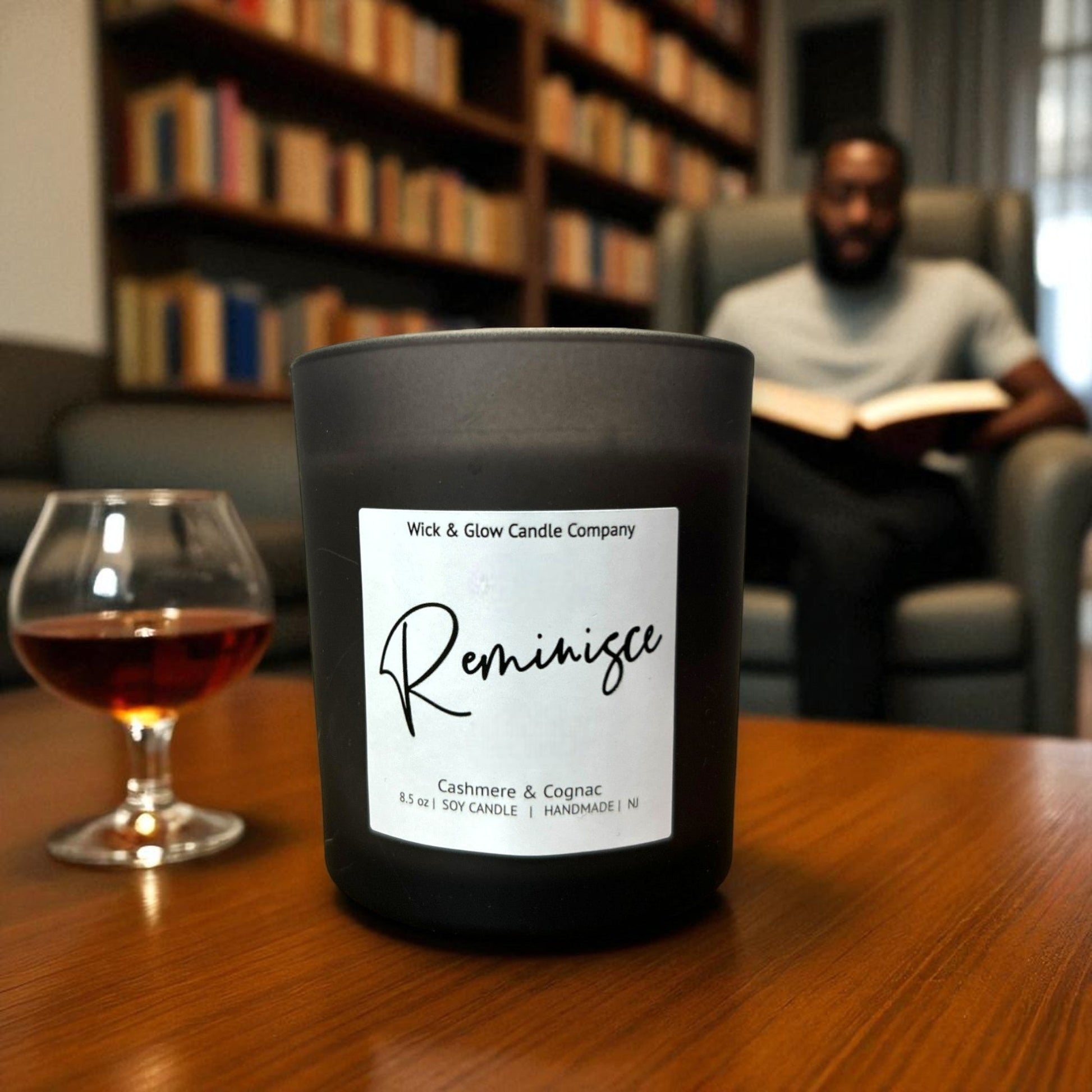 Reminisce | Luxury Soy Wax Candle – Cognac, Tobacco & Amber