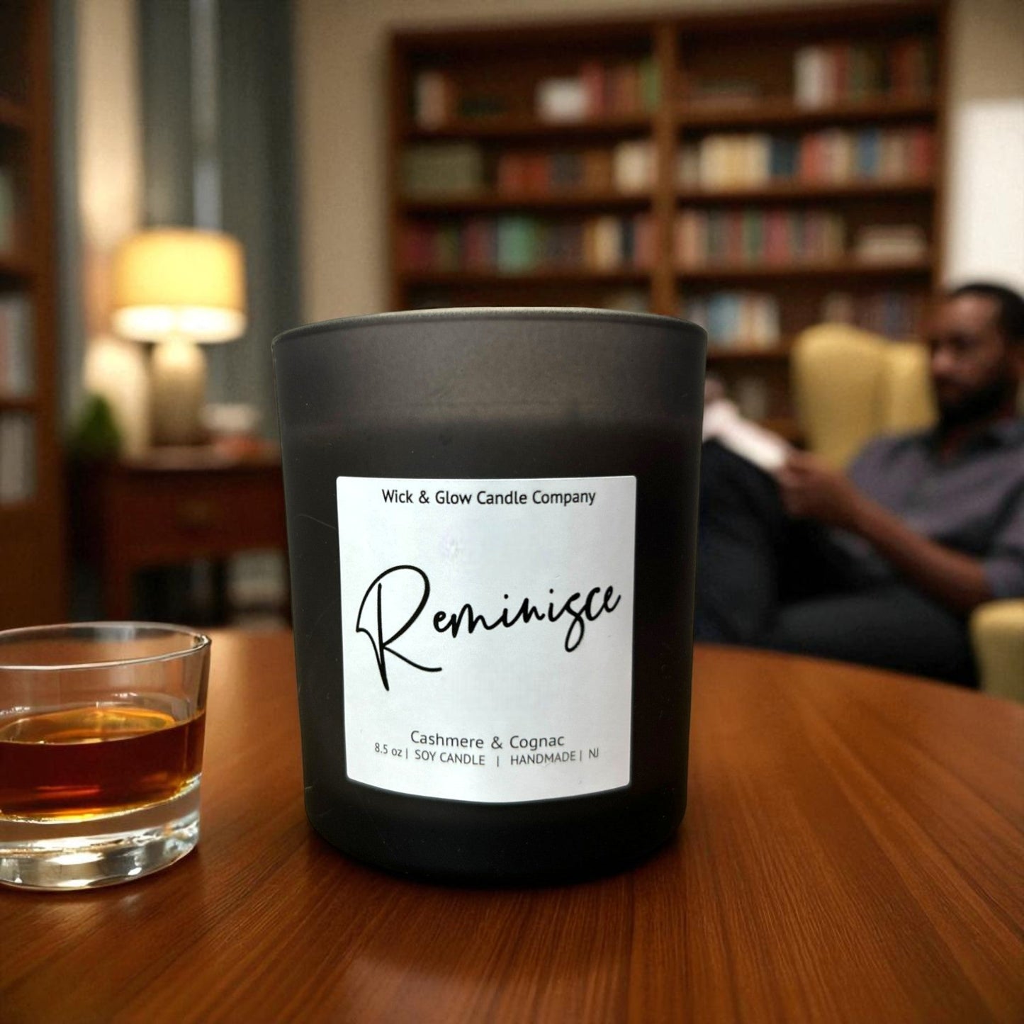 Reminisce | Luxury Soy Wax Candle – Cognac, Tobacco & Amber