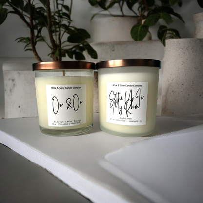 On & On + Sittin Up In My Room | Self Care Duo Luxury Soy Wax Candle Set– Eucalyptus & Linen