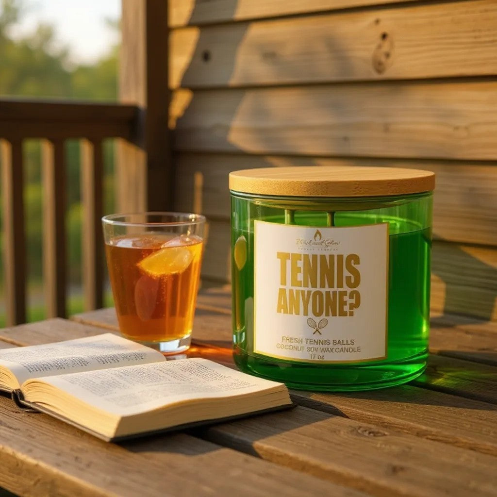 Tennis, Anyone? | Luxury Coconut Soy Wax Candle – Fresh Tennis Ball Scent | 3-Wick Hand-Poured Candle