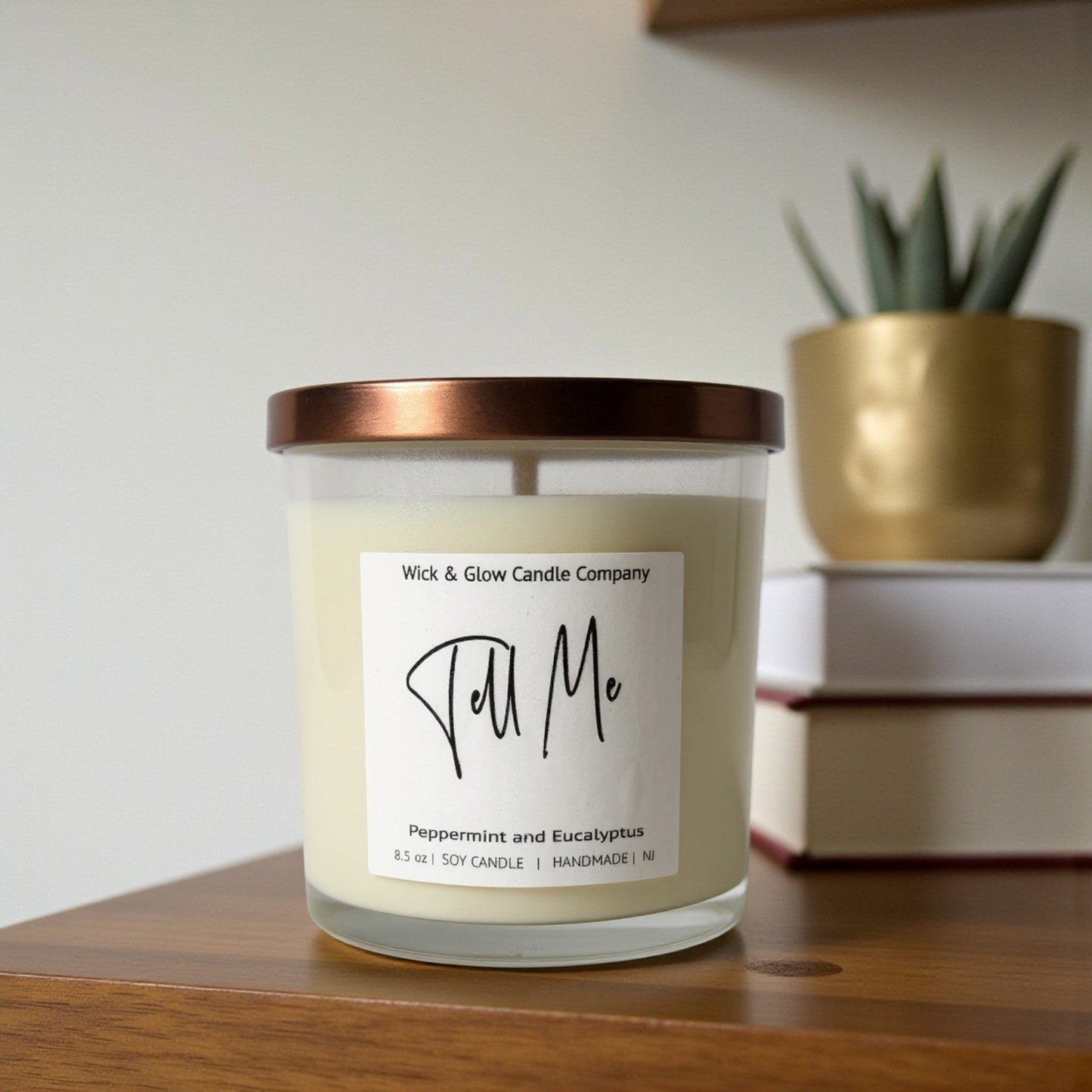 Tell Me | Luxury Soy Wax Candle – Peppermint & Eucalyptus